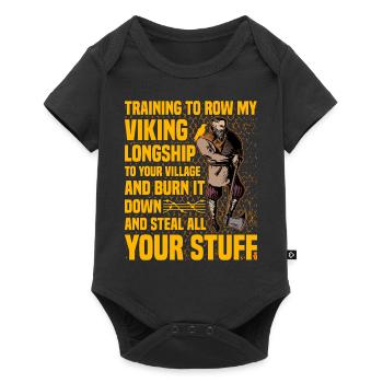 Citation viking - Body à manches courtes Premium Bébé - noir - Devant