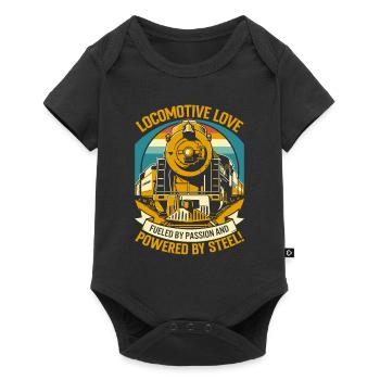 Locomotive love: Fueled by passion and powered by - Baby Premium short-sleeve bodysuit - black - Front