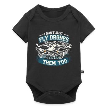 Ich fliege nicht nur Drohnen, ich stürze sie auch - Baby Premium Kurzarmbody - Schwarz - Vorne