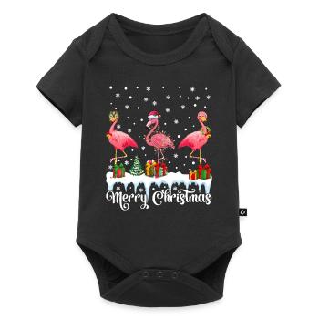 Flamingo Lover, Flamingo Merry Christmas, Flamingos - Baby Premium short-sleeve bodysuit - black - Front