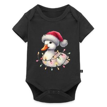 Chapeau de fées de Noël canard drôle - Body à manches courtes Premium Bébé - noir - Devant
