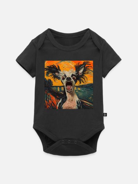 Chinesischer Schopfhund - Baby Premium Kurzarmbody - Schwarz