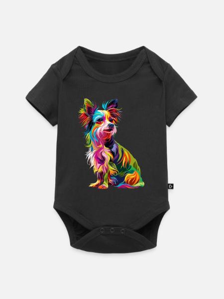 Chinesischer Schopfhund - Baby Premium Kurzarmbody - Schwarz