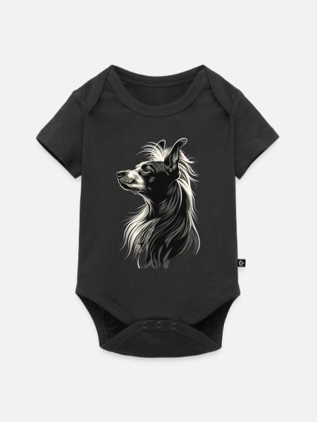 Chinesischer Schopfhund - Baby Premium Kurzarmbody - Schwarz