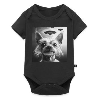 Chinesischer Schopfhund - Baby Premium Kurzarmbody - Schwarz - Vorne