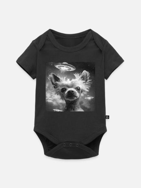Chinesischer Schopfhund - Baby Premium Kurzarmbody - Schwarz