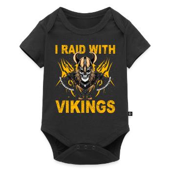 Je fais un raid avec les Vikings - Body à manches courtes Premium Bébé - noir - Devant
