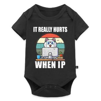 Funny saying "It Burns when I Pee"! - Baby Premium short-sleeve bodysuit - black - Front