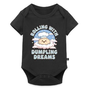 Dim-sum lovers of Chinese cuisine and dumplings - Baby Premium short-sleeve bodysuit - black - Front