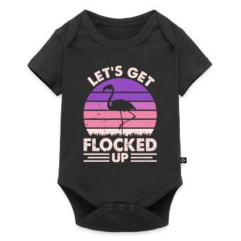 Funny Flamingo - Let's Get Flocked Up - Flamingo - Baby Premium short-sleeve bodysuit - black - Front