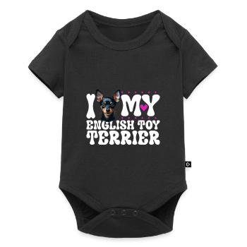 J’adore mon Toy Terrier anglais - Body à manches courtes Premium Bébé - noir - Devant
