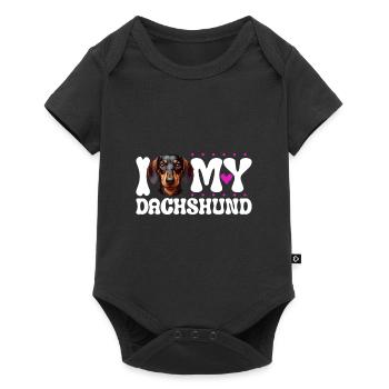 J'aime mon teckel - Body à manches courtes Premium Bébé - noir - Devant