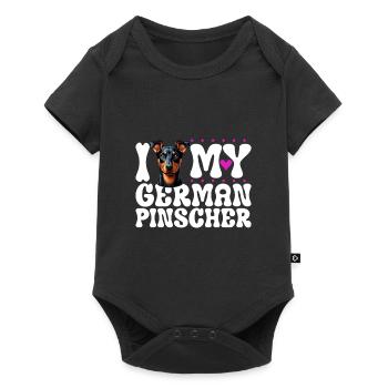 I love my German Pinscher - Baby Premium short-sleeve bodysuit - black - Front