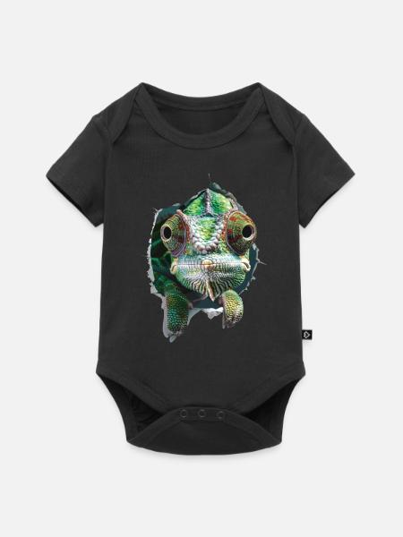 Chamäleon - Baby Premium Kurzarmbody - Schwarz
