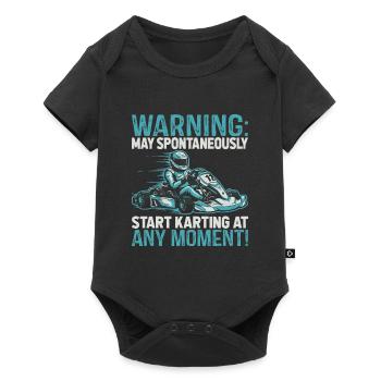 Warning: May spontaneously start karting at any - Baby Premium short-sleeve bodysuit - black - Front