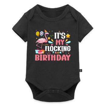 C’est mon anniversaire de flocage Flamingo Party Flamingo - Body à manches courtes Premium Bébé - noir - Devant