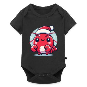 Drôle de homard avec chapeau de Père Noël - Body à manches courtes Premium Bébé - noir - Devant