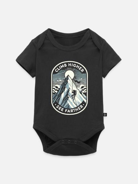 Höher klettern, weiter sehen - Baby Premium Kurzarmbody - Schwarz