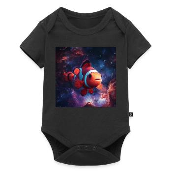 Clownfisch - Baby Premium Kurzarmbody - Schwarz - Vorne