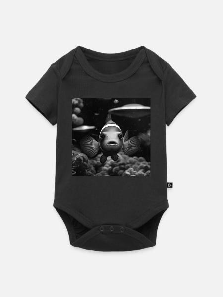 Clownfisch - Baby Premium Kurzarmbody - Schwarz