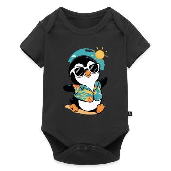 Pingouin Cool En Chemise Hawaïenne Avec Des Lunettes De Soleil Et - Body à manches courtes Premium Bébé - noir - Devant