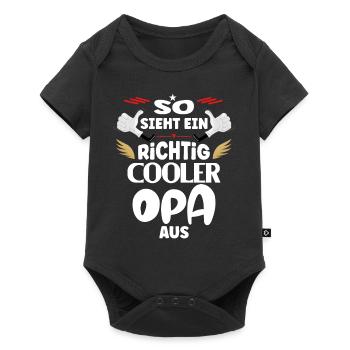So sieht ein richtig cooler Opa aus - Baby Premium Kurzarmbody - Schwarz - Vorne