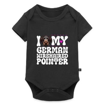 Ich liebe meinen Deutsch Drahthaar - Baby Premium Kurzarmbody - Schwarz - Vorne