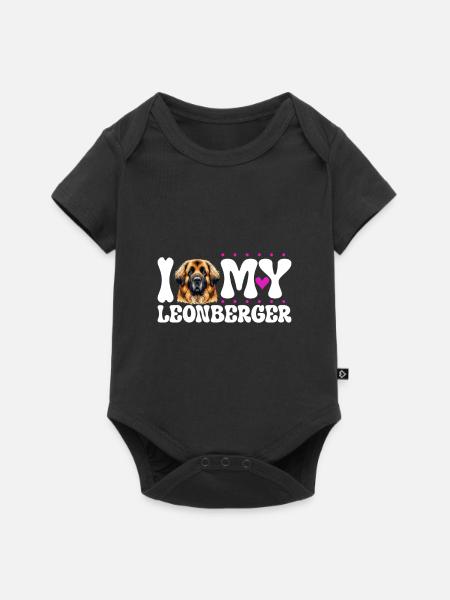 Ich liebe meinen Leonberger - Baby Premium Kurzarmbody - Schwarz