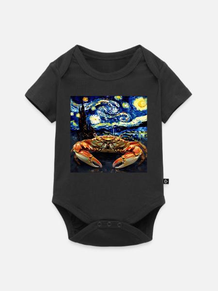 Krabbe - Baby Premium Kurzarmbody - Schwarz