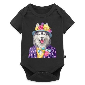 Alaskan Malamute - Baby Premium Kurzarmbody - Schwarz - Vorne