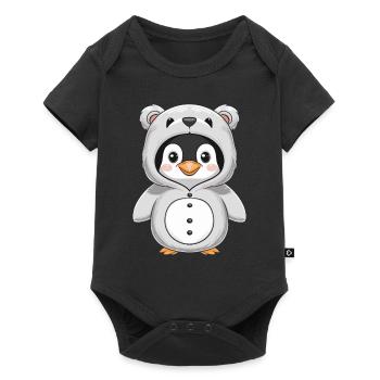 Penguin in Bear Costume Cute Animal - Baby Premium short-sleeve bodysuit - black - Front
