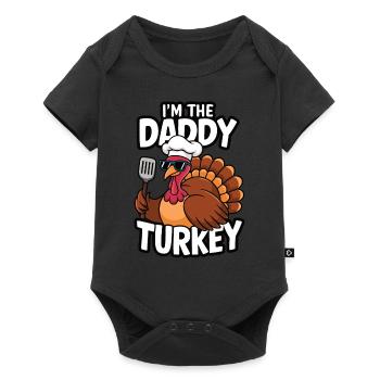 Papa Dinde Thanksgiving - Body à manches courtes Premium Bébé - noir - Devant