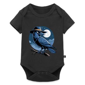 Corbeau conte de fées Fantasy Nuit Pleine lune Ornithologue - Body à manches courtes Premium Bébé - noir - Devant