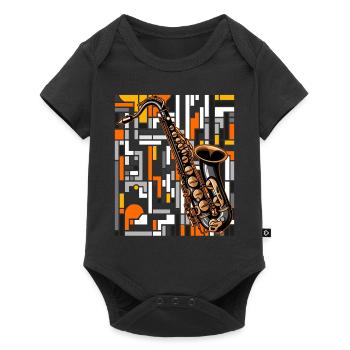 Musik Feiern: Saxophon Rock 'n' Roll -Künstler - Baby Premium Kurzarmbody - Schwarz - Vorne