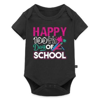 Teacher Happy 100th Day Of School - Baby Premium short-sleeve bodysuit - black - Front