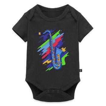 Musik Feiern: Saxophon Rock 'n' Roll -Künstler - Baby Premium Kurzarmbody - Schwarz - Vorne