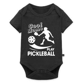 Pickleball Cool Moms Play Pickleball - Baby Premium short-sleeve bodysuit - black - Front