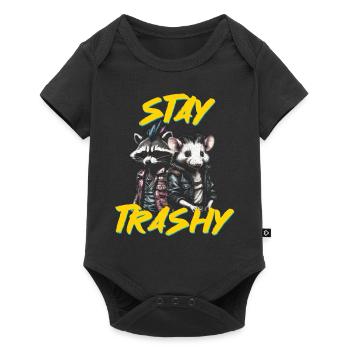 Rester Trash Drôle Motard Possum Sarcastique - Body à manches courtes Premium Bébé - noir - Devant