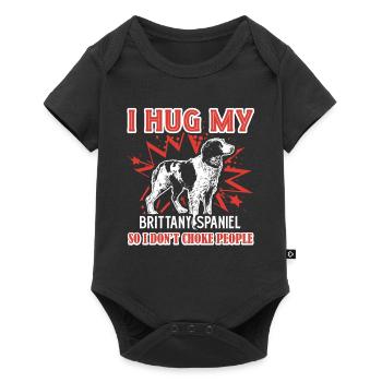 I Hug My Brittany Spaniel - Baby Premium short-sleeve bodysuit - black - Front
