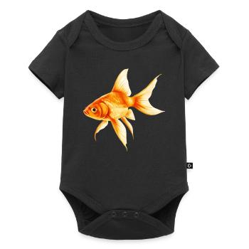 poisson rouge - Body à manches courtes Premium Bébé - noir - Devant