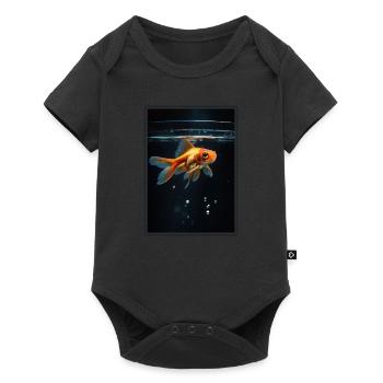 poisson rouge - Body à manches courtes Premium Bébé - noir - Devant