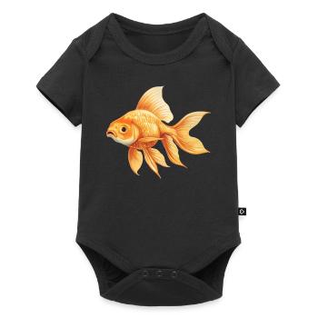 poisson rouge - Body à manches courtes Premium Bébé - noir - Devant