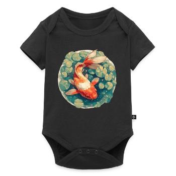 poisson rouge - Body à manches courtes Premium Bébé - noir - Devant