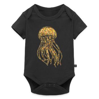 Jellyfish Geometric - Baby Premium short-sleeve bodysuit - black - Front