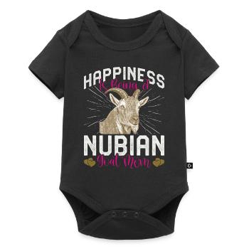 Nubian Goat, goat breeder - Baby Premium short-sleeve bodysuit - black - Front