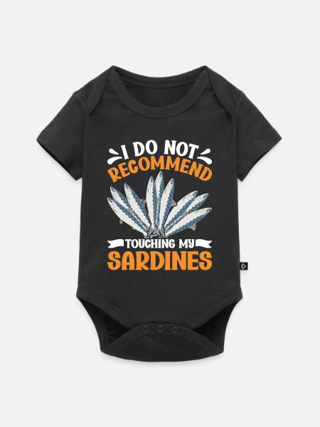 Sardinen, Angeln, Fische - Baby Premium Kurzarmbody - Schwarz