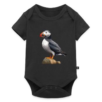 Niedlicher Papageientaucher - Baby Premium Kurzarmbody - Schwarz - Vorne