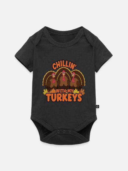 Lustiger Thanksgiving Truthahn - Baby Premium Kurzarmbody - Schwarz