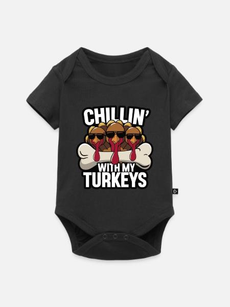 Lustiger Thanksgiving Truthahn - Baby Premium Kurzarmbody - Schwarz
