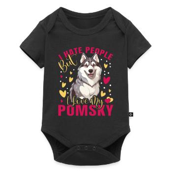 Dog saying dog dog - Baby Premium short-sleeve bodysuit - black - Front